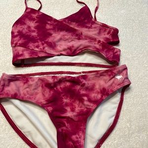 Abercrombie Kids Swimsuit. Maroon tie-dye. Size 13/14
